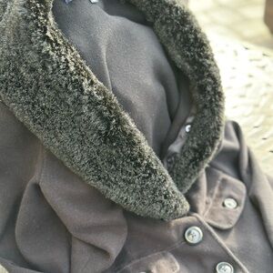 Jones New York Womens Black Faux Fur  Sweater Jacket